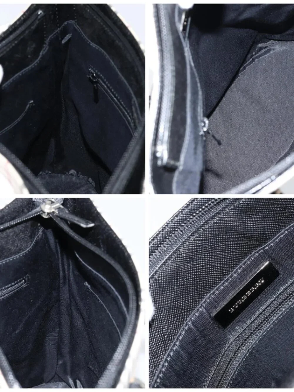 BURBERRY Nova Check Hand Bag Canvas Beige Silver Auth 154458 - Picture 15 of 16